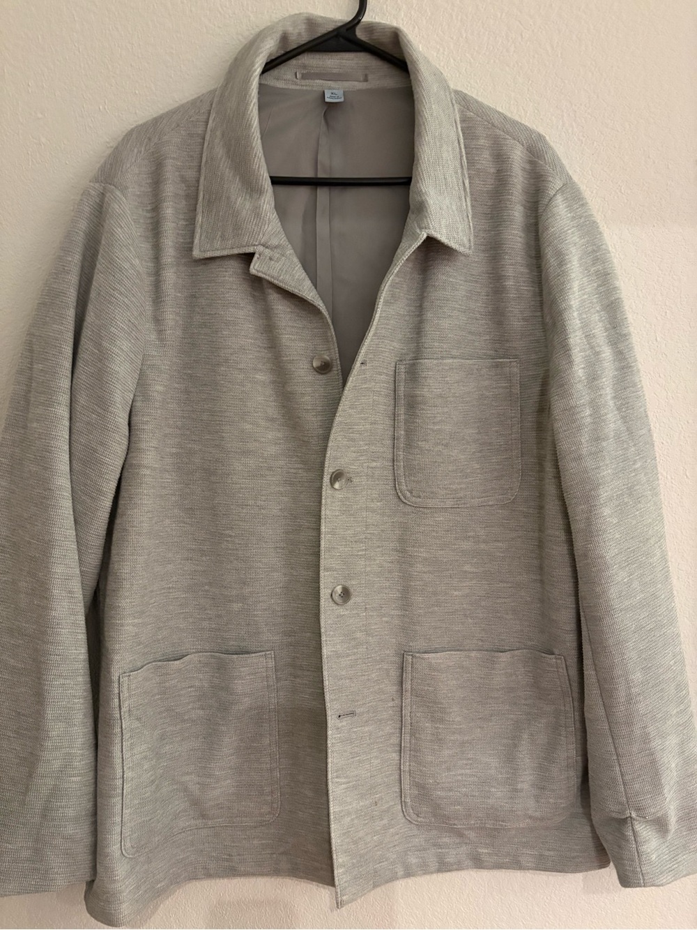 Joseph Abboud Light Gray Button-Front Shirt Jacket